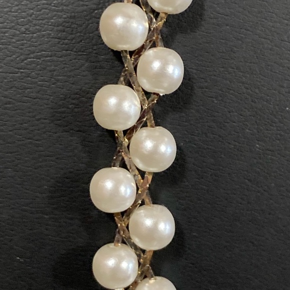 Faux pearl and gold tone 24 inch necklace - Picture 2 of 3